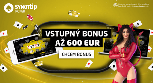 Prvý online poker na Slovensku: SYNOTtip ponúka vstupný bonus €600