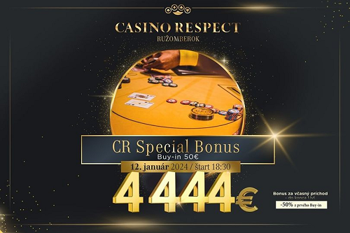 V Casino Respect prebehne aj tento piatok CR Special Bonus s garanciou €4.444