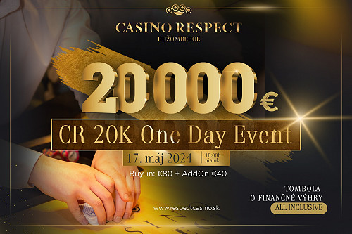 V ružomberskom Casino Respect v piatok o garantovaných €20.000: Kvalifikujte sa už za €10!
