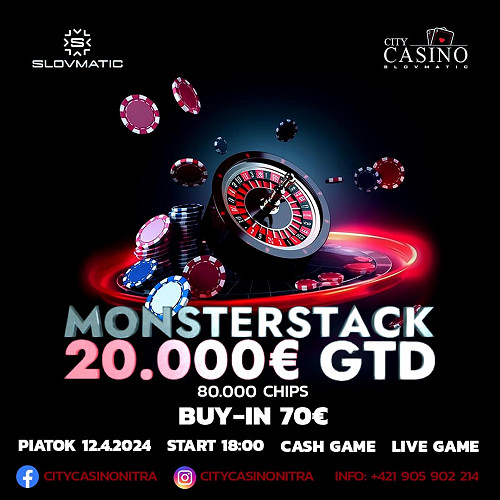 V City Casino Nitra ďalší skvelý víkend: Piatkový Monsterstack ponesie garanciu €20.000