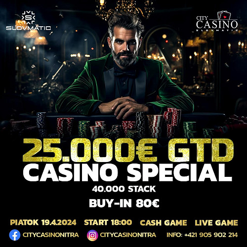 Ďaľšia skvelá jednodňovka v City Casino Nitra: Piatkový Special ponesie garanciu €25.000