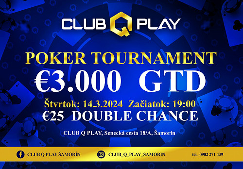 Pokrový štvrtok v Šamoríne: Double Chance turnaj ponesie garanciu €3.000