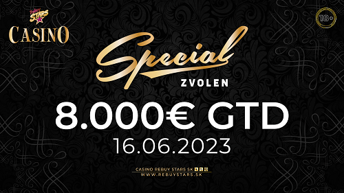 V Rebuy Stars Zvolen už dnes júnový Special: Hrajte o podiely z garantovaných €8.000