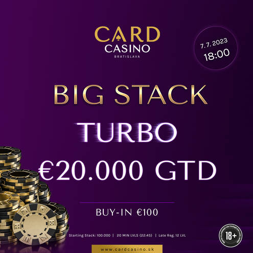Opäť nabité jednodňovky. Hrať sa bude Big Stack i Card Classic s 20.000€ GTD