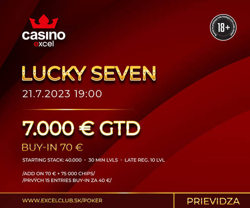 V casino excel Prievidza v piatok o garantovaných 7.000 €! V Poprade garantujú 4.444 €