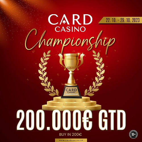 Dnes štartuje satelitom Card Casino Championship s garanciou 200.000€