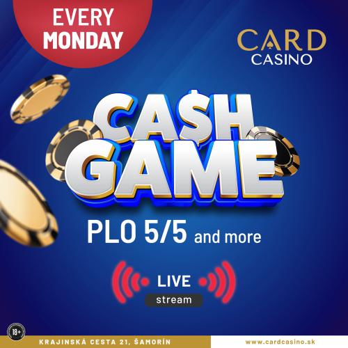 Live Stream CASH GAME v Card Casino Šamorín