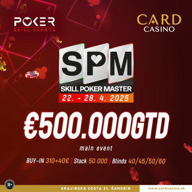 Na konci mesiaca festival Skill Poker Masters s Mainom 500.000€ GTD!