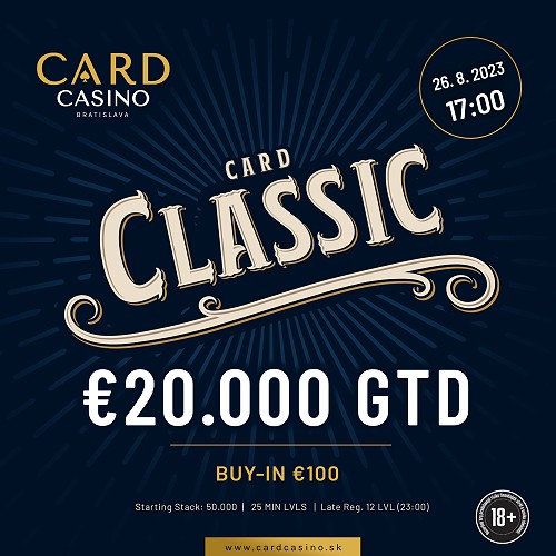 Po festivale jednodňovky. Dnes Card Classic a blíží sa ELIMINATOR 100.000€ GTD
