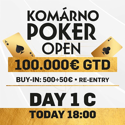 Komárno Poker Open s garanciou €100.000 má za sebou dva flighty: Do finále zatiaľ postúpilo 9 hráčov