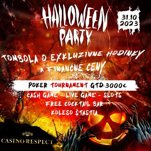 Haloween Party s turnajom o garantovaných €3.000 už dnes v Casino Respect Ružomberok
