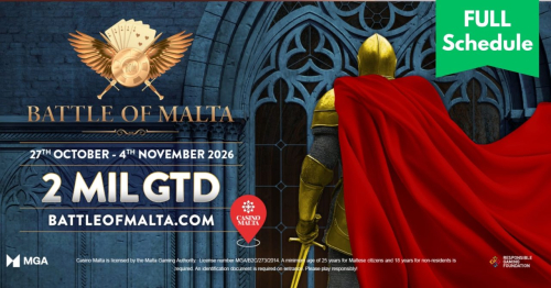 Battle of Malta láka na 2 milióny eur v garanciách! Main Event o 1,5 milióna aj flighty za 300 €