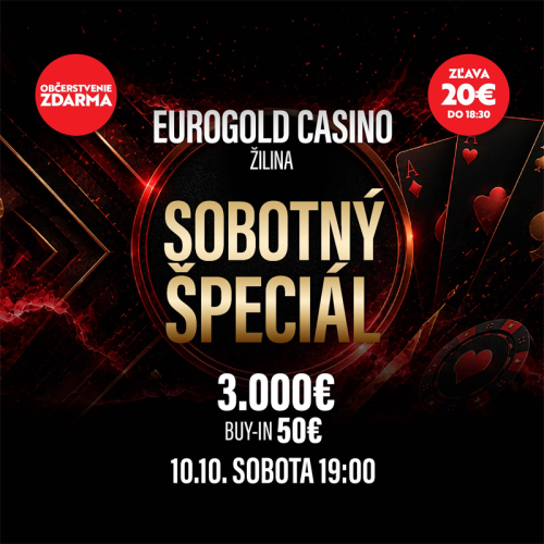 Eurogold Casino Žilina prináša nový poker do mesta: Turnaje s garanciami až 3.000 €