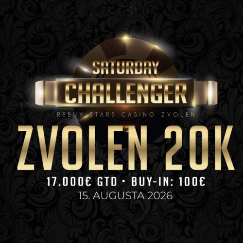 Saturday Challenger vo Zvolene: V sobotu sa hrá o €17.000 GTD za buy-in €100
