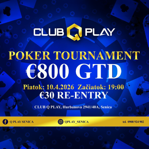 Pokerový turnaj v Senici už tento piatok: štart aprílového pokerového programu