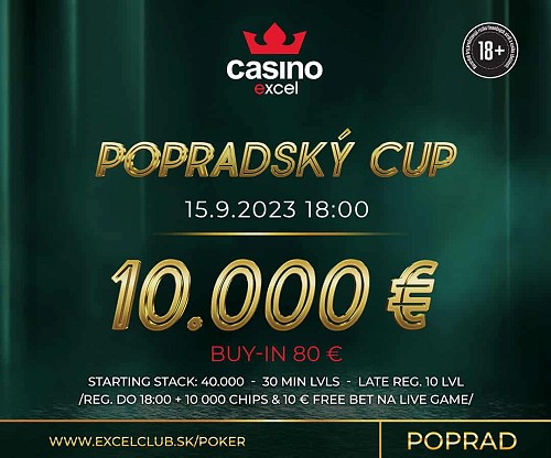 POPRADSKÝ CUP bude v piatok v casino excel Poprad garantovať 10.000 €