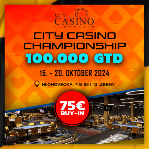 Hrajte za €75 o podiel z minimálne €100-tisíc! City Casino Championship otvára svoje brány už v utorok